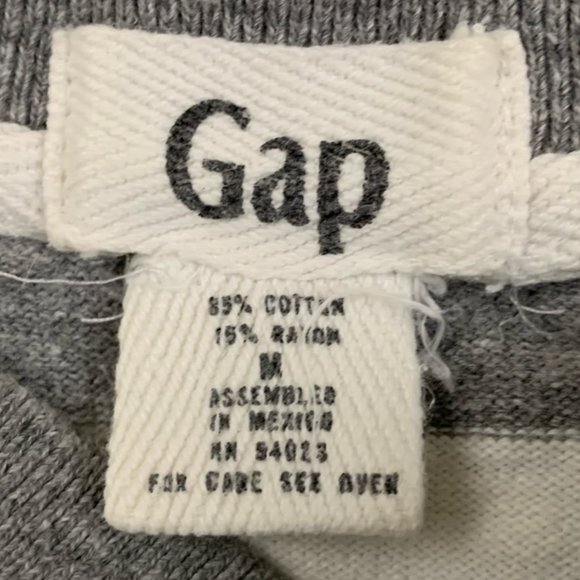 Y2K Gap Oversized Horizontal Striped Boyfriend Henley Long Sleeve Pullov… - Picture 6 of 16